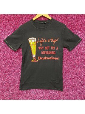 Budweiser Life's A Trip Vintage Style Gray T-Shirt XS